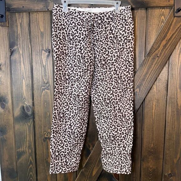 J Crew Cafe Capri Animal Print Linen Pants - Picture 1 of 5